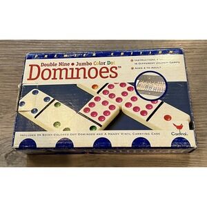 Vintage 1997 Cardinal Industries Double Nine Jumbo Dot Dominoes